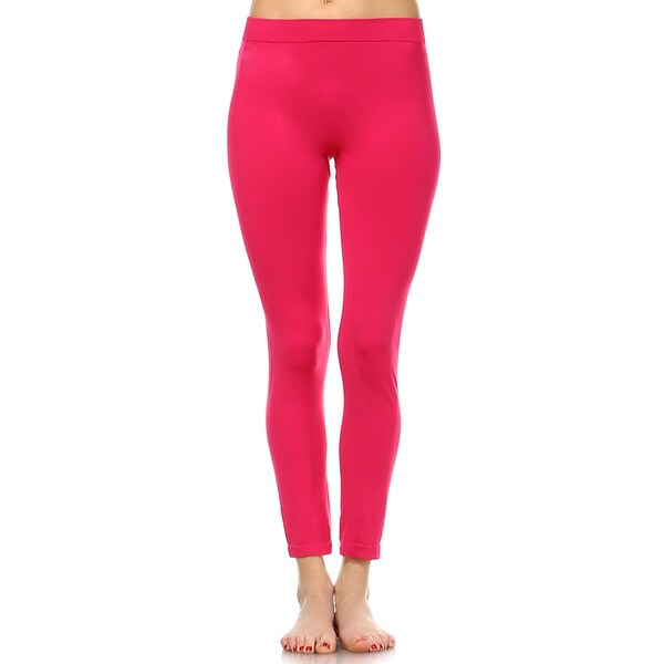 White Mark Women's Solid Leggings (Set of 2)