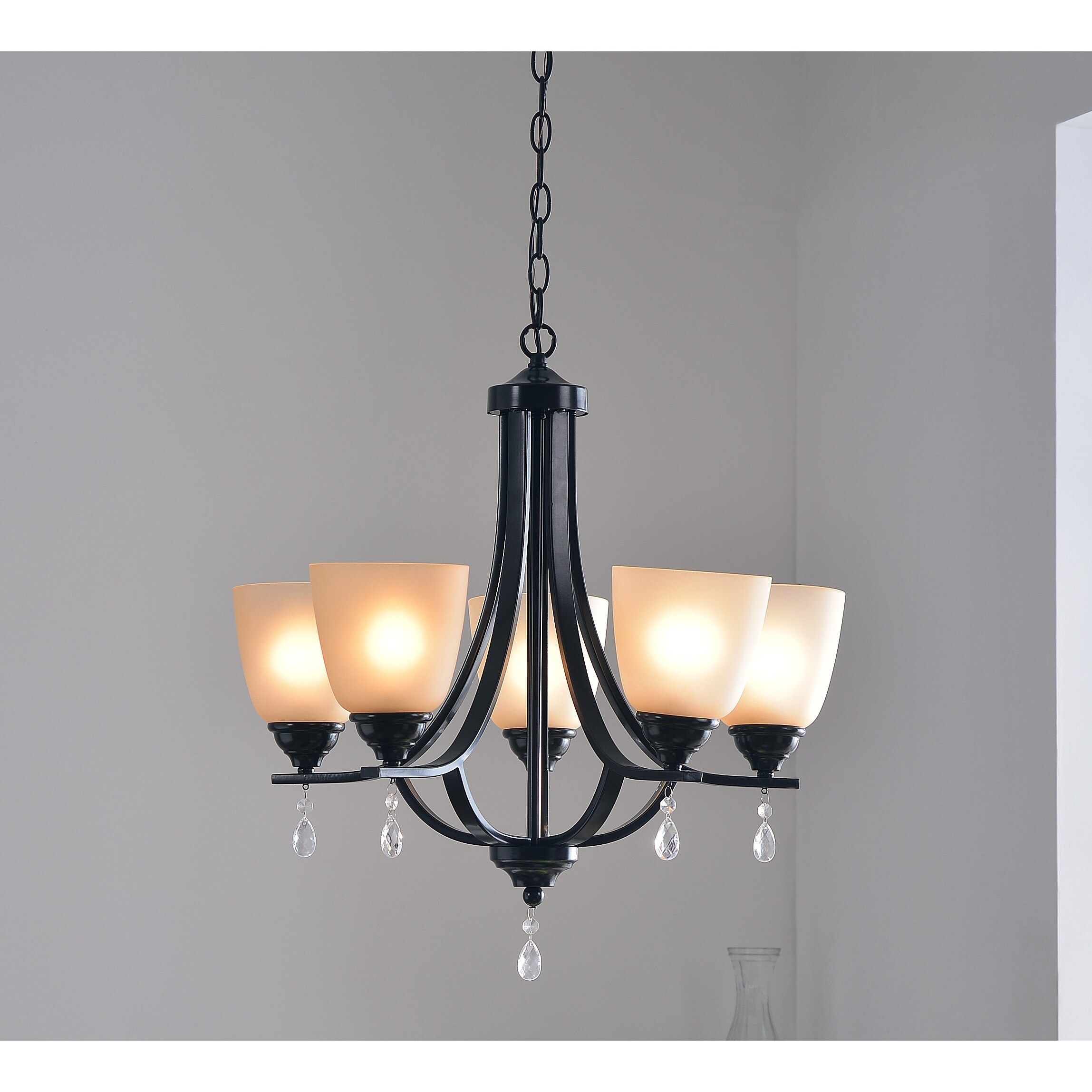 Design Craft Oak 5-light Chandelier (Oak 5 Light Chandelier) - Chandeliers For Bedrooms by Overstock.com