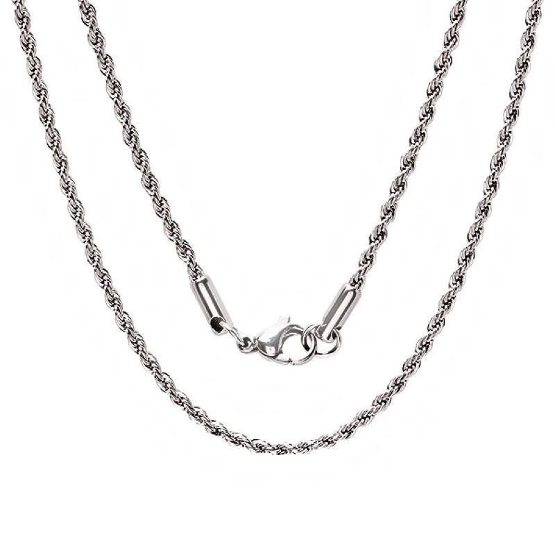Steeltime Men's Stainless steel Rope Chain Necklace