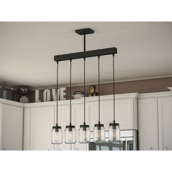 Mason 5-light Blackened Oil Rubbed Bronze Island Light
