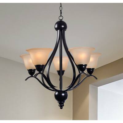 Amanda Blackened Bronze 5-light Chandelier
