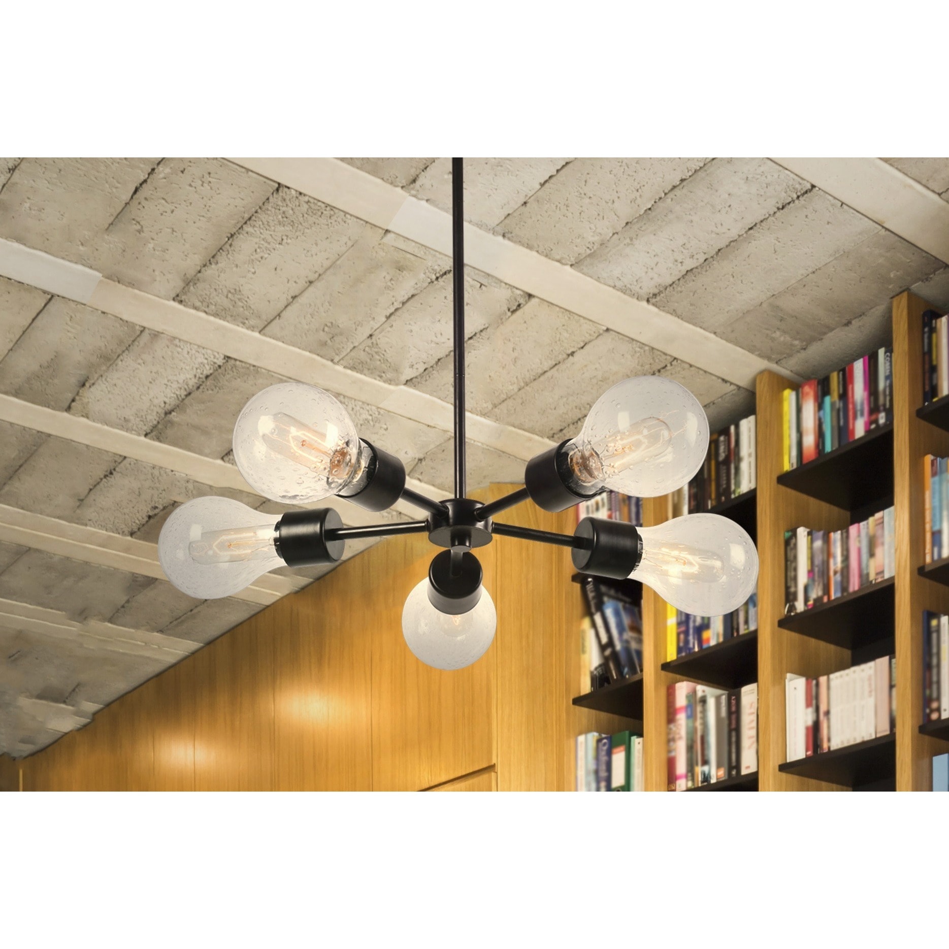 Design Craft Flux Blackened Oil Rubbed Bronze 5-light Chandelier (Flux 5 Light Chandelier) - Chandeliers For Bedrooms by Overstock.com