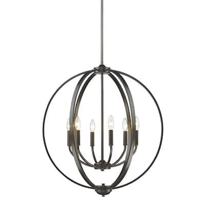 Copper Grove Zambee 6-light Chandelier in Etruscan Bronze