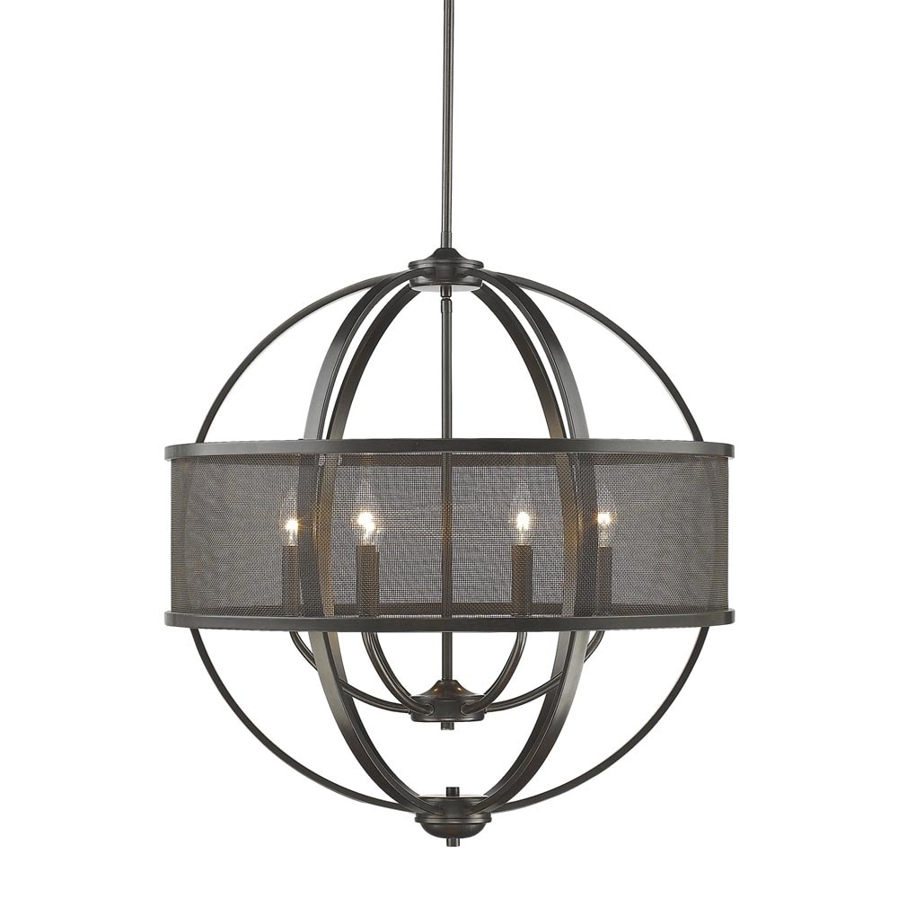 Colson EB 6 Light Chandelier (with shade) in Etruscan Bronze (Etruscan Bronze) - Chandeliers For Bedrooms by Overstock.com