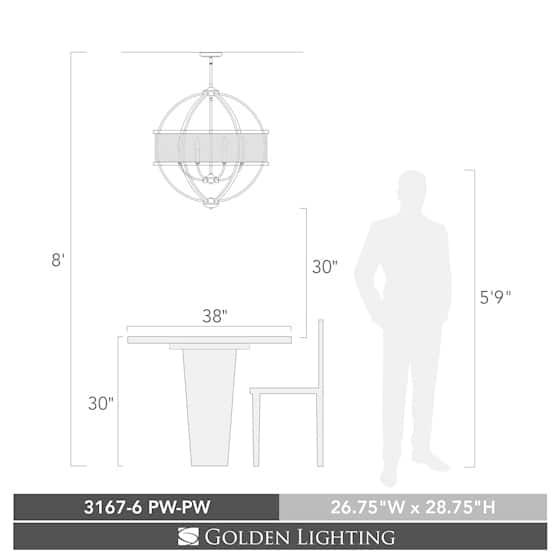 Copper Grove Adrian Pewter 6-light Round Chandelier