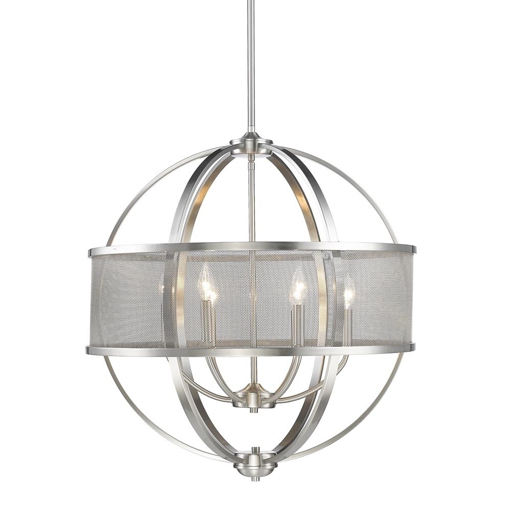 Colson Pewter 6-Light Round Chandelier (Pewter) - Chandeliers For Bedrooms by Overstock.com