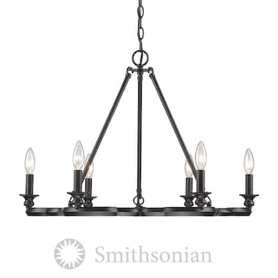 Saxon Aged Bronze 6-Light Chandelier