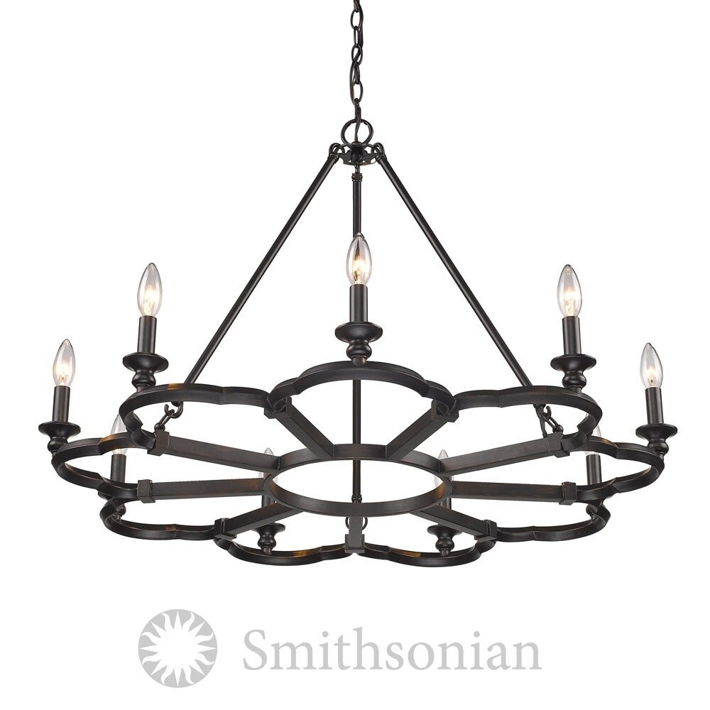 Saxon Aged Bronze 9-Light Chandelier (Aged Bronze) - Chandeliers For Bedrooms by Overstock.com