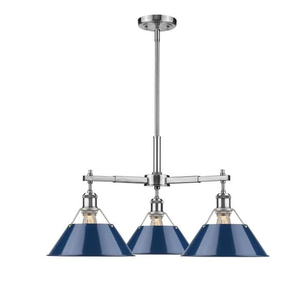 Shop Orwell Pw 3 Light Nook Chandelier In Pewter With Navy