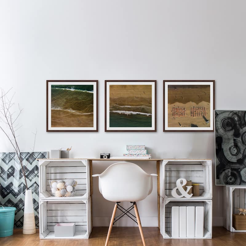 Marmont Hill - Handmade Beach Shadows Triptych - Multi-Color