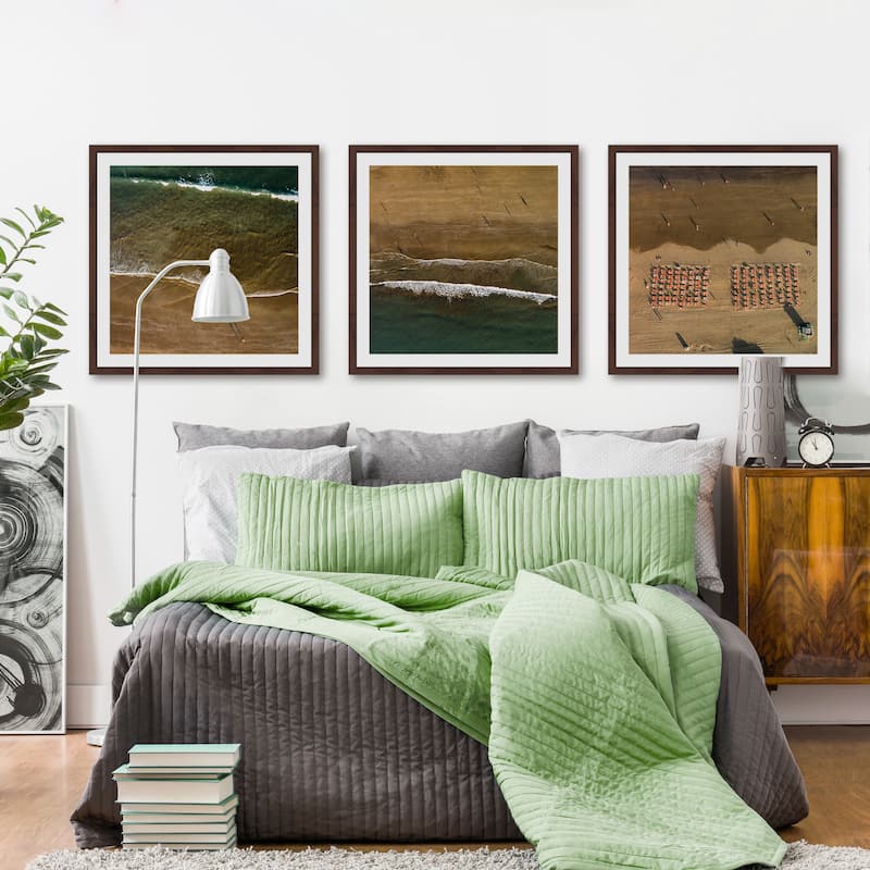 Marmont Hill - Handmade Beach Shadows Triptych - Multi-Color