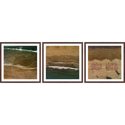 Marmont Hill - Handmade Beach Shadows Triptych - Multi-Color