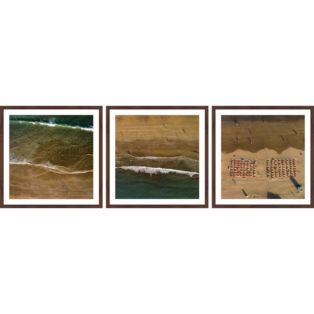 Marmont Hill - Handmade Beach Shadows Triptych - Multi-Color