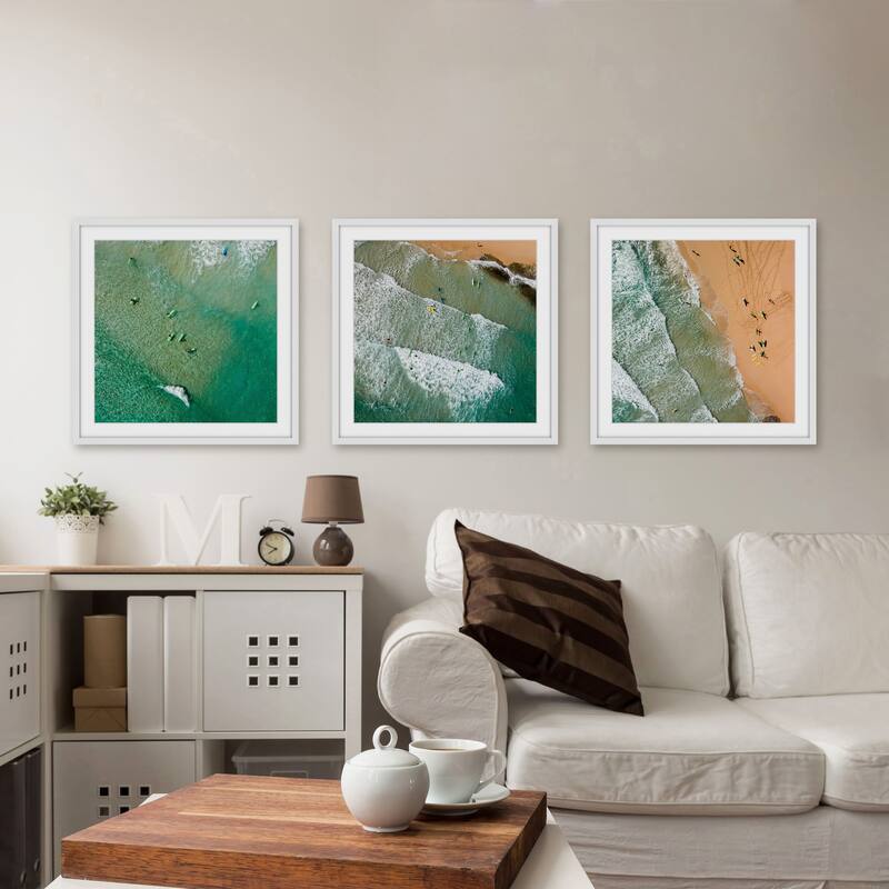 Marmont Hill - Handmade Waves Triptych - Multi-Color