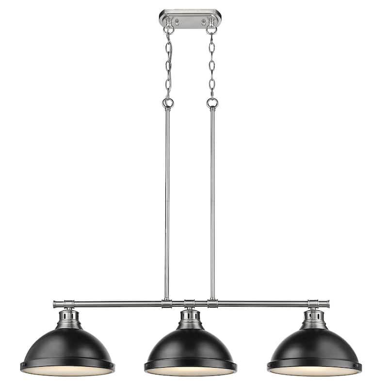Duncan 3-light Linear Pendant in Aged Brass with Aged Brass Shades