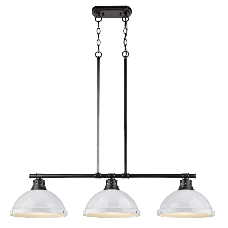 Duncan 3-light Linear Pendant in Aged Brass with Aged Brass Shades