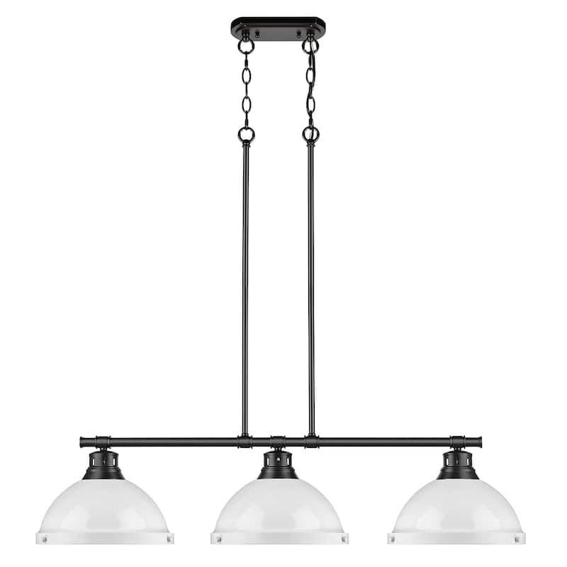 Duncan 3-light Linear Pendant in Aged Brass with Aged Brass Shades