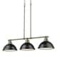 preview thumbnail 1 of 32, Duncan 3-light Linear Pendant in Aged Brass with Aged Brass Shades aged brass with matte black shades