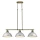 preview thumbnail 9 of 32, Duncan 3-light Linear Pendant in Aged Brass with Aged Brass Shades