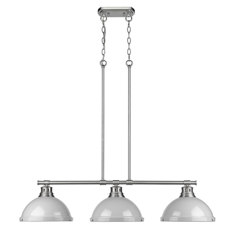 Duncan 3-light Linear Pendant in Aged Brass with Aged Brass Shades