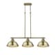preview thumbnail 4 of 32, Duncan 3-light Linear Pendant in Aged Brass with Aged Brass Shades