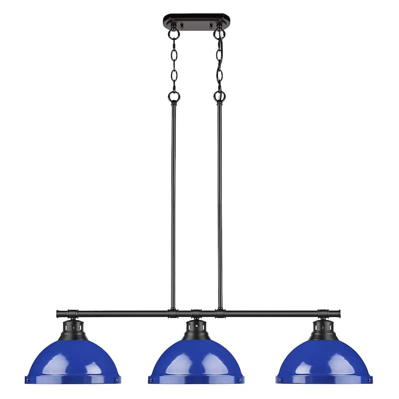Duncan 3-light Linear Pendant in Aged Brass with Aged Brass Shades