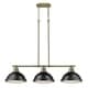preview thumbnail 6 of 32, Duncan 3-light Linear Pendant in Aged Brass with Aged Brass Shades
