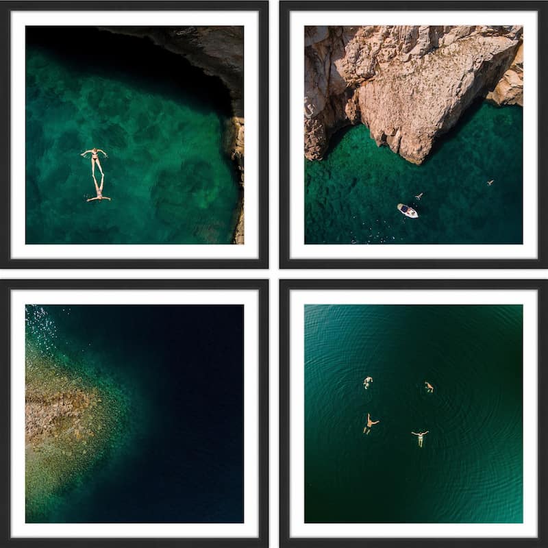 Marmont Hill - Handmade Quiet Coves Quadriptych - Multi-Color