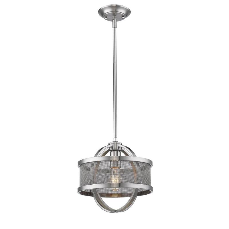 Colson Pewter Mini-Pendant with Mesh Metal Shade