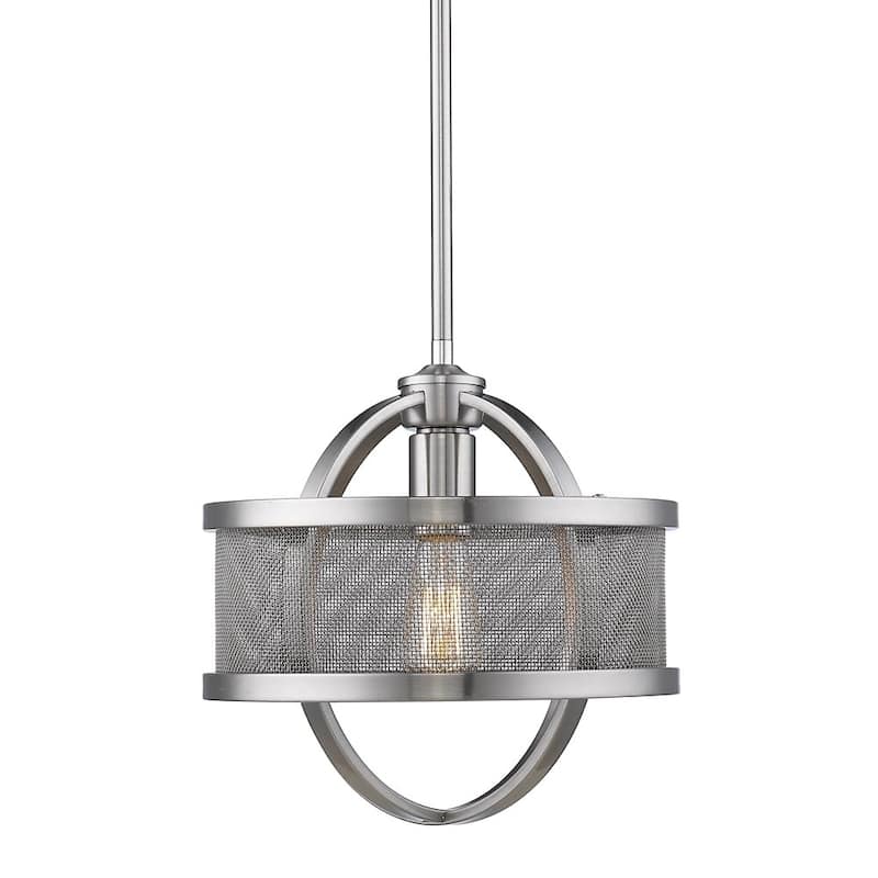 Colson Pewter Mini-Pendant with Mesh Metal Shade