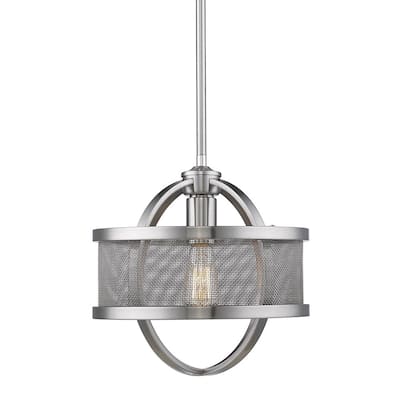 Colson Pewter Mini-Pendant with Mesh Metal Shade
