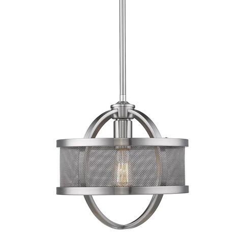 Colson Pewter Mini-Pendant with Mesh Metal Shade