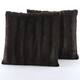 Cheer Collection Solid Color Faux Fur Throw Pillows (Set of 2) - 18 x 18 - Chocolate