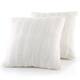 Cheer Collection Solid Color Faux Fur Throw Pillows (Set of 2) - White - 18 x 18