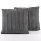 Cheer Collection Solid Color Faux Fur Throw Pillows (Set of 2)