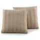 Cheer Collection Solid Color Faux Fur Throw Pillows (Set of 2) - 18 x 18 - Sand