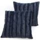 Cheer Collection Solid Color Faux Fur Throw Pillows (Set of 2)