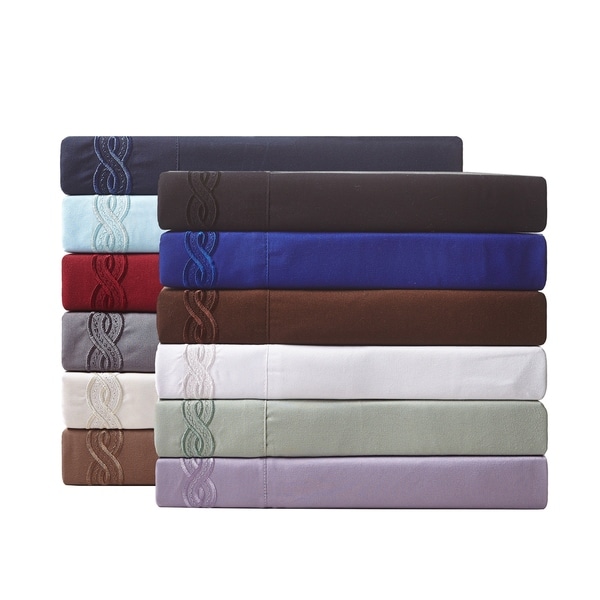 De Moocci Cable Embroidery Microfiber Ultra Soft Sheet Set