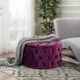 preview thumbnail 30 of 32, Zelfa Modern Glam Tufted Velvet Round Ottoman by Christopher Knight Home Purple