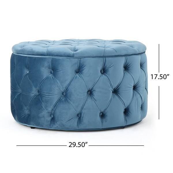 Zelfa Round Tufted Velvet Ottoman By Christopher Knight Home On Sale Overstock 14053761