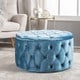 preview thumbnail 27 of 32, Zelfa Modern Glam Tufted Velvet Round Ottoman by Christopher Knight Home
