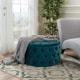 preview thumbnail 16 of 32, Zelfa Modern Glam Tufted Velvet Round Ottoman by Christopher Knight Home Dark Teal