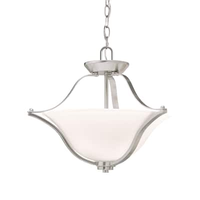 Kichler Lighting Langford Collection 2-light Brushed Nickel Inverted Pendant/Semi Flush Mount