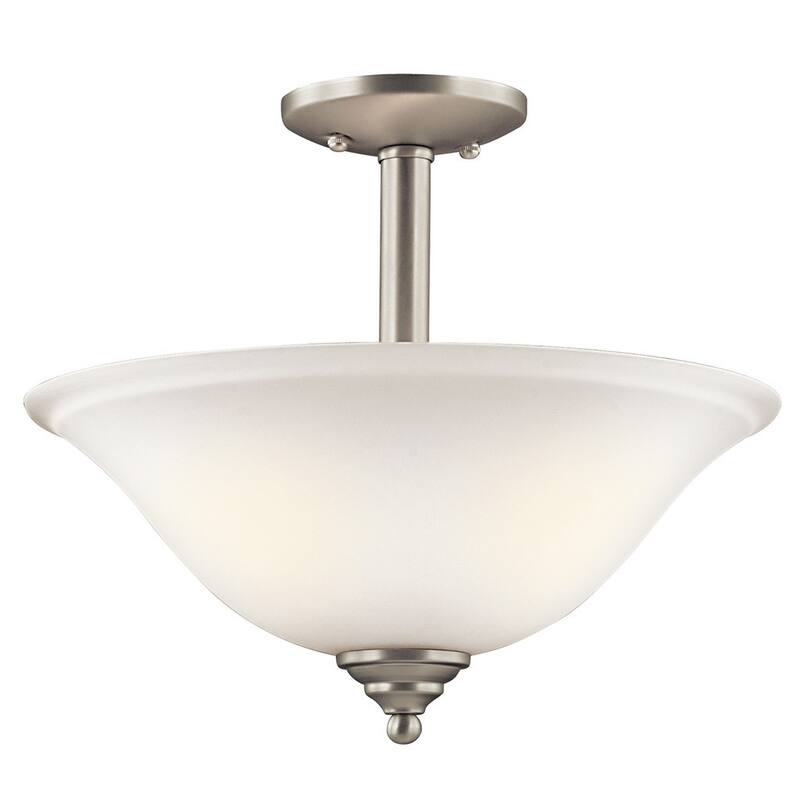 Kichler Lighting Armida Collection 2-light Brushed Nickel Inverted Pendant/Semi Flush Mount