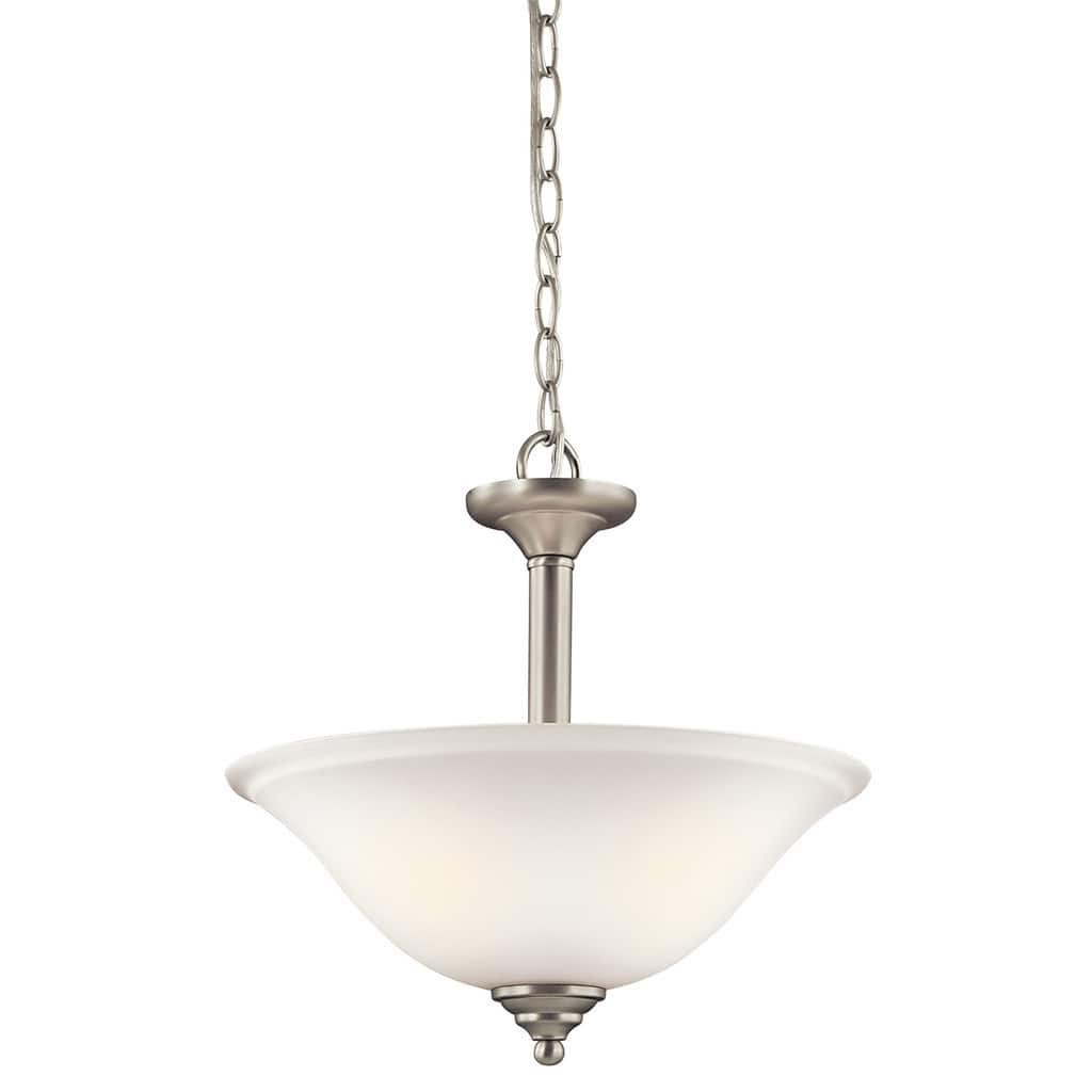 Kichler Lighting Armida Collection 2-light Brushed Nickel Inverted Pendant/Semi Flush Mount