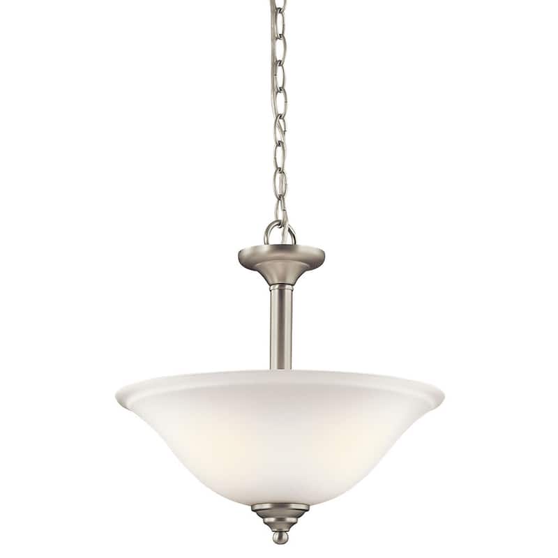 Kichler Lighting Armida Collection 2-light Brushed Nickel Inverted Pendant/Semi Flush Mount