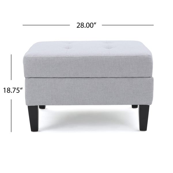 dimension image slide 0 of 3, Zahra Tufted Fabric Storage Ottoman by Christopher Knight Home
