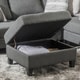 preview thumbnail 40 of 39, Zahra Tufted Fabric Storage Ottoman by Christopher Knight Home Dark Grey
