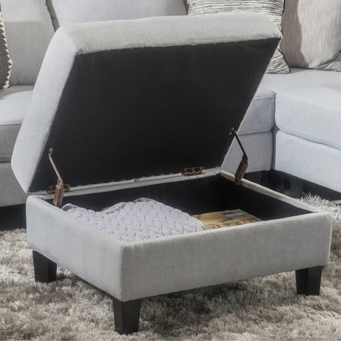 Zahra Tufted Fabric Storage Ottoman by Christopher Knight Home