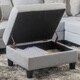 preview thumbnail 20 of 39, Zahra Tufted Fabric Storage Ottoman by Christopher Knight Home Light Grey